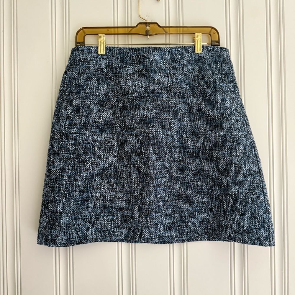LOFT Blue Textured Mini Skirt
